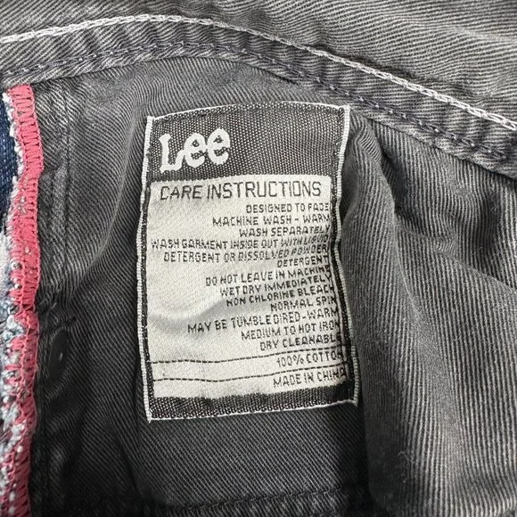 Lee Women's Jeans Blue Dark Wash Lo Rize Straight - L3 Button Fly Western Pants - Picture 10 of 13